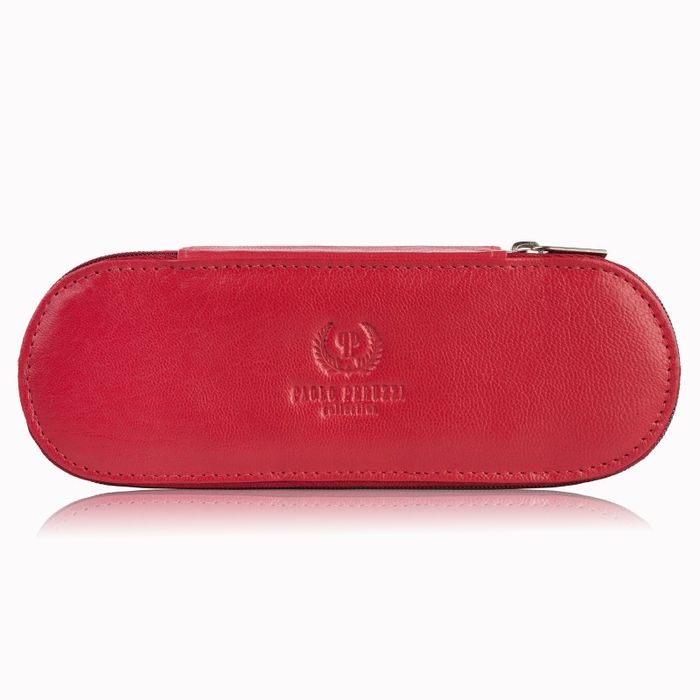 skórzane etui na okulary piórnik czerwony paolo peruzzi t-82-rd