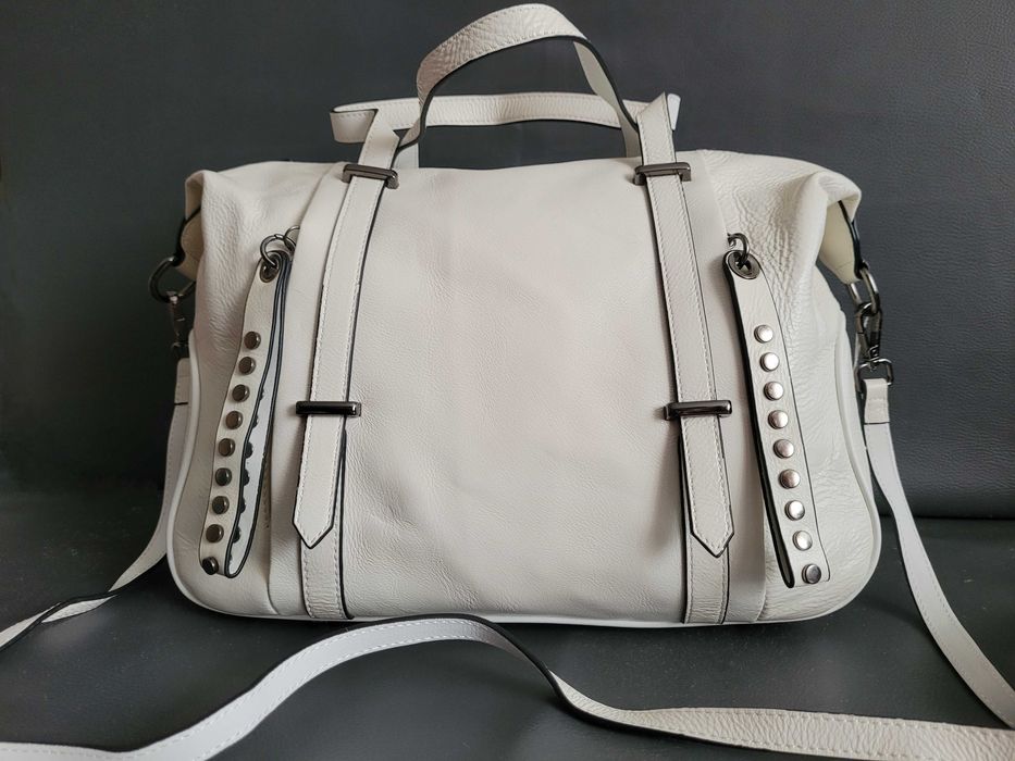 Сумка женская кожаная белая / Сумка жіноча / Шкіряна сумка /