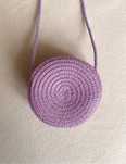 Torebka Mini - Boho Letnia na ramię - słomiana, Fiolet/Lilac Purple