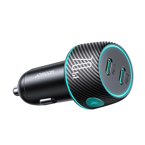 Ładowarka samochodowa 2x Usb C 70w z podświetleniem Led Joyroom Jr-ccn