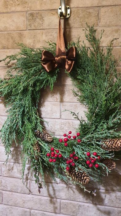 Різдвяний декор, новорічний вінок.