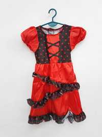Strój karnawałowy sukienka flamenco hiszpańska rozmiar 92 cm A603