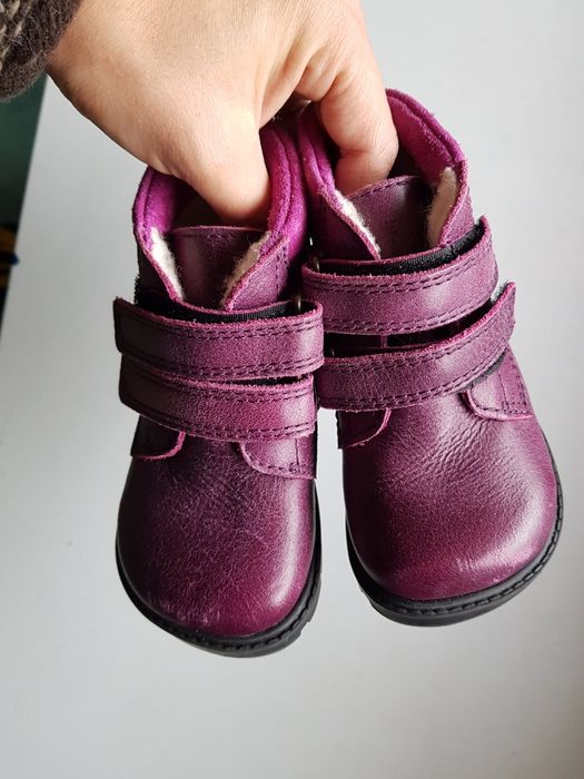 Skórzane buty z wełną barefoot 22