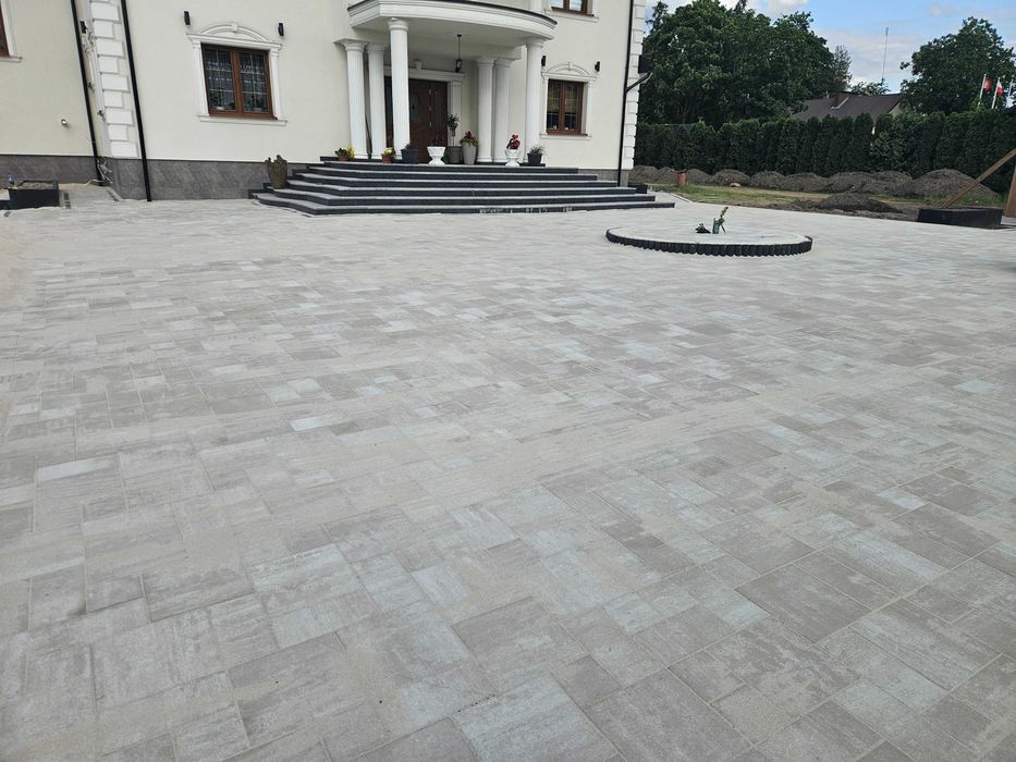 Układanie kostki brukowej kompleksowo z materiałem wizualizacje 3d