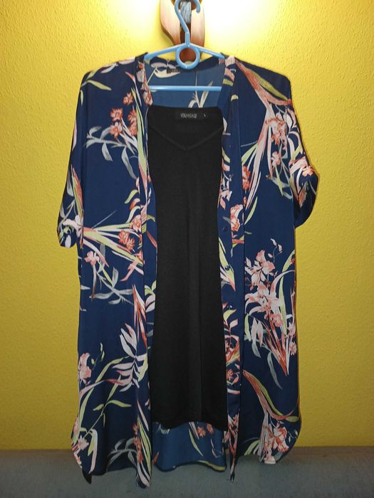 Komplet letni damski top z narzutką