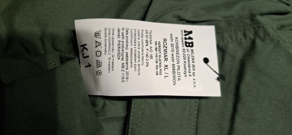 Kombinezon pilota wzór 606B rozmiar XL/L