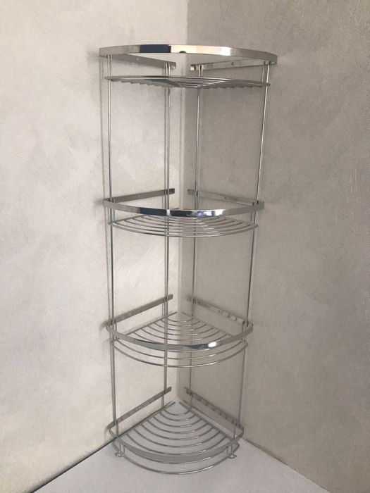 Кутова четвертна поличка для ванни 20x20 нержавіюча сталь