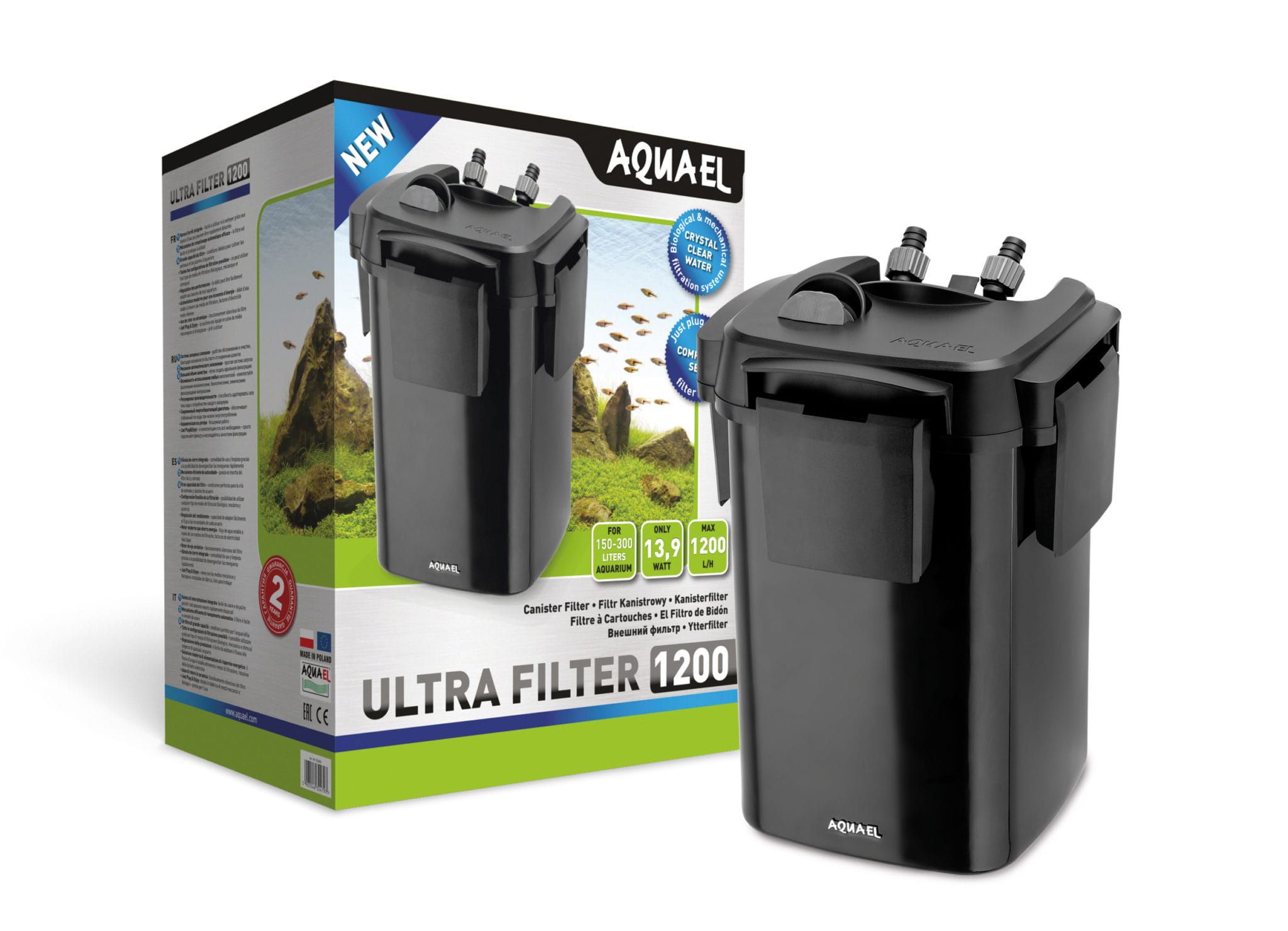 AQUAEL ULTRA 1200 Filtr Zewnętrzny 1200L/H Do Akwarium 150-300L