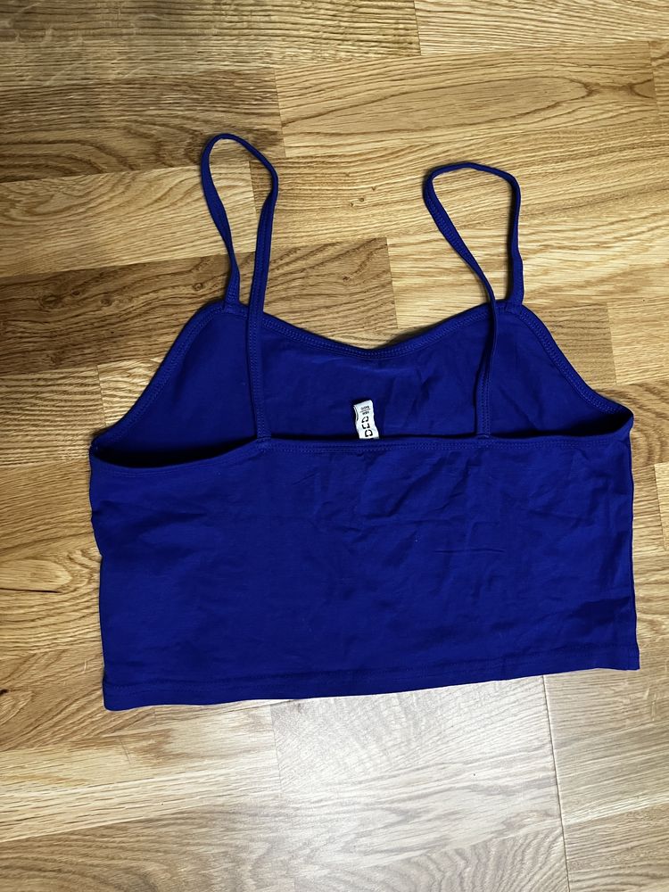 Krótki granatowy top H&M roz. M