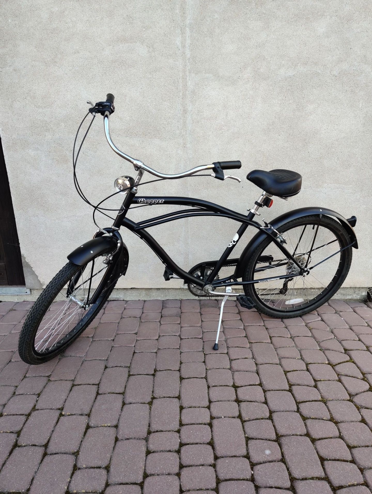 Rower stylowy retro miejski typu chopper jak motor,  shimano