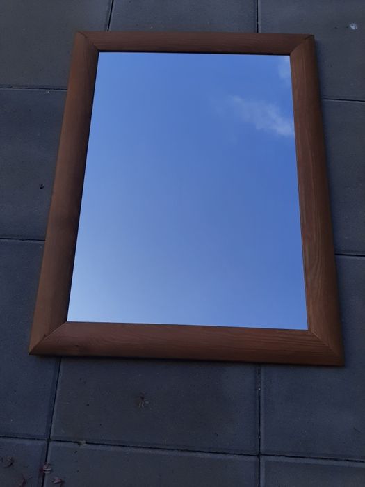 lustro wiszące rama drewniana