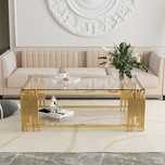 Stolik kawowy, ława, glamour, przezroczysty lub dymiony blat 120 cm