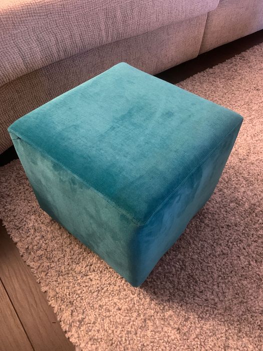 Banco veludo azul como novo