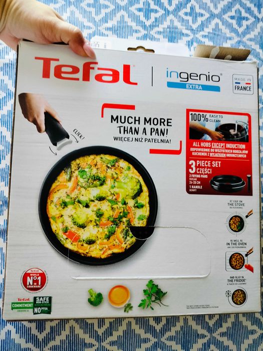 Patelnie Tefal Ingenio 28 i 24 cm non-stick nieprzywierające z rączką