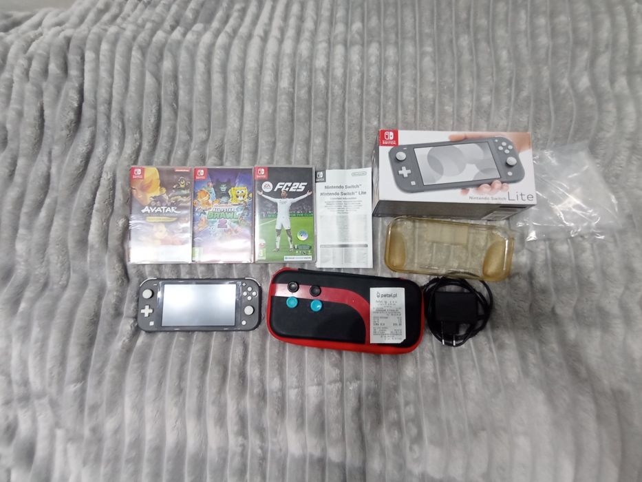 Nintendo swich lite szare i akcesoria