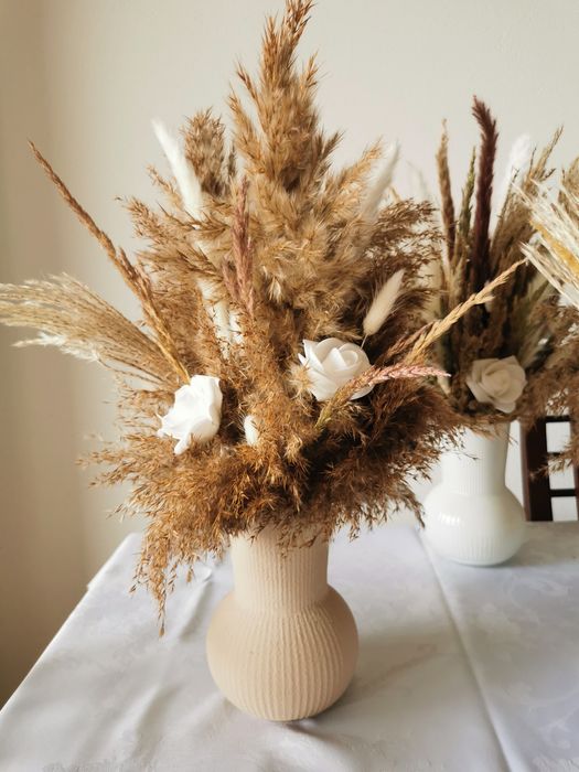 Gotowe bukiety ślubne suszone dekoracja stołu, bukiety na stół weselny