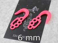 nowe tapery KASTETY tunel plug róż taper 6mm 2szt.