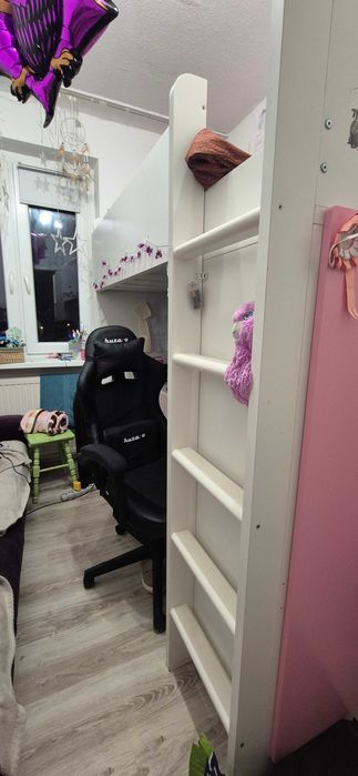 Łóżko piętrowe antresola z biurkiem i szafą