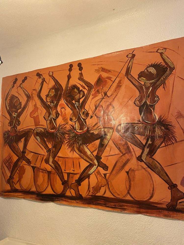 Quadro Tecido Dança Africana (Angola)