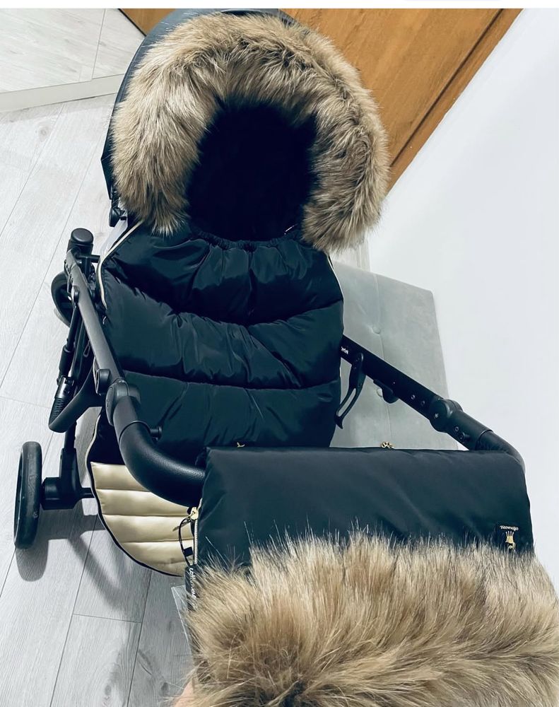 Ocieplacz na dłonie do wózka cottonmoose muffka z futerkiem