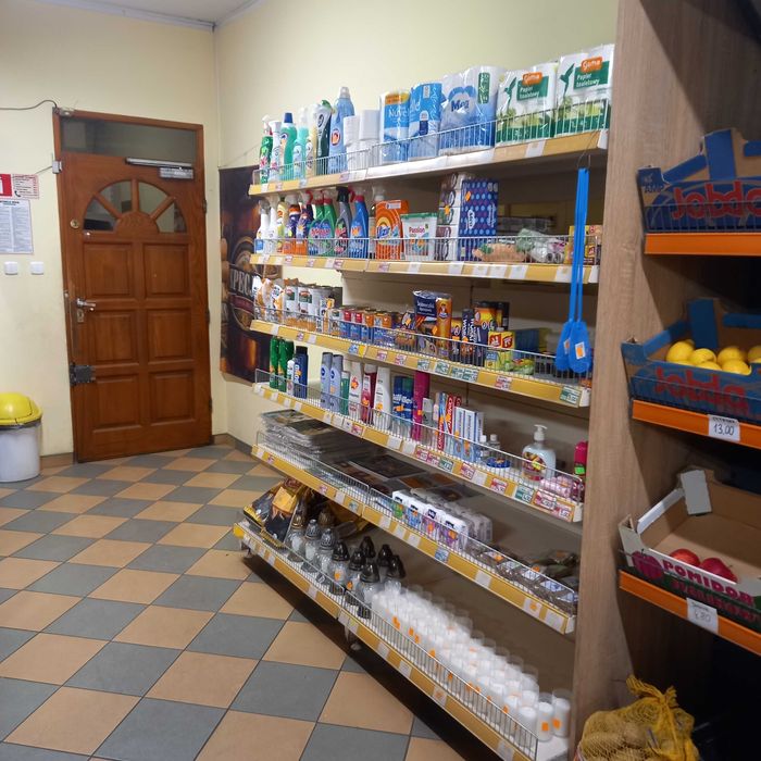 Regał sklepowy metalowy.