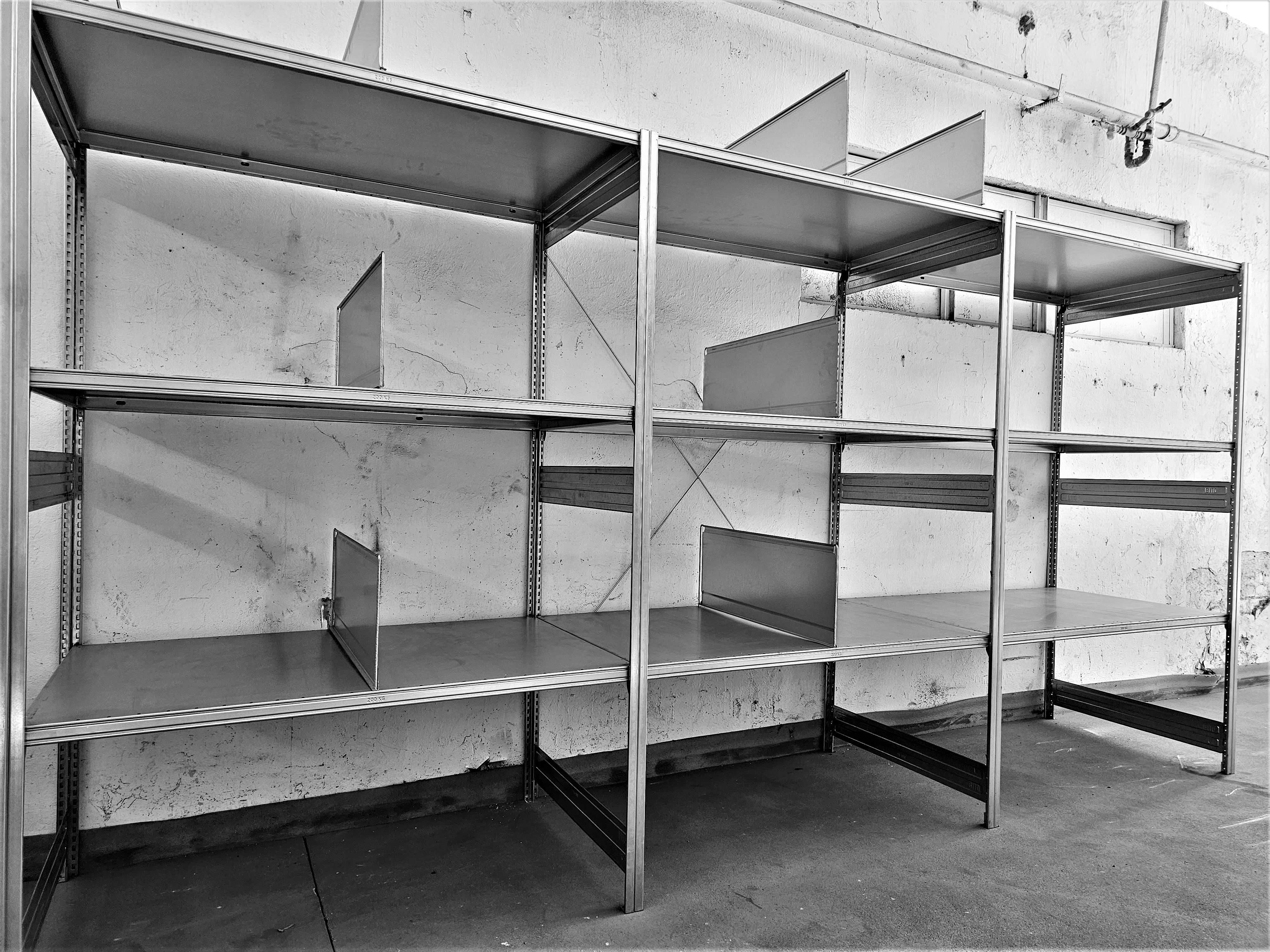 Regał Metalowy 82x200x306cm Magazyn Ocynkowany Półkowy Garaż Piwnica