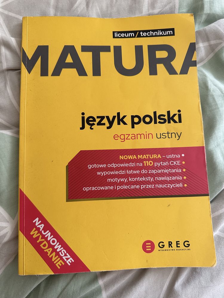 Matura język polski ustny wydawnictwo Greg