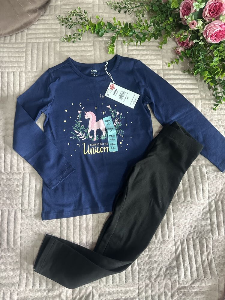 Rozm 116 leginsy H&M + nowa bluzeczka