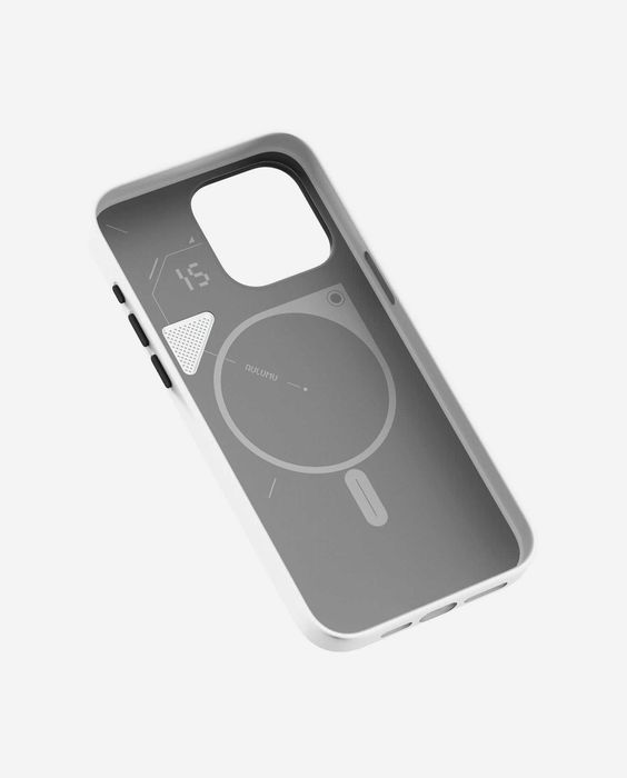 Capa Couro Vegan p/ iPhone 15 Pro Max Branco- Vegan Leather Case White