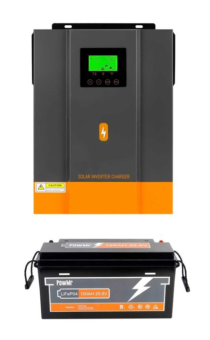 Гібридний інвертор PowMr 3.2kw 24v + LiFePo4 АКБ 25.6V 100Ah
