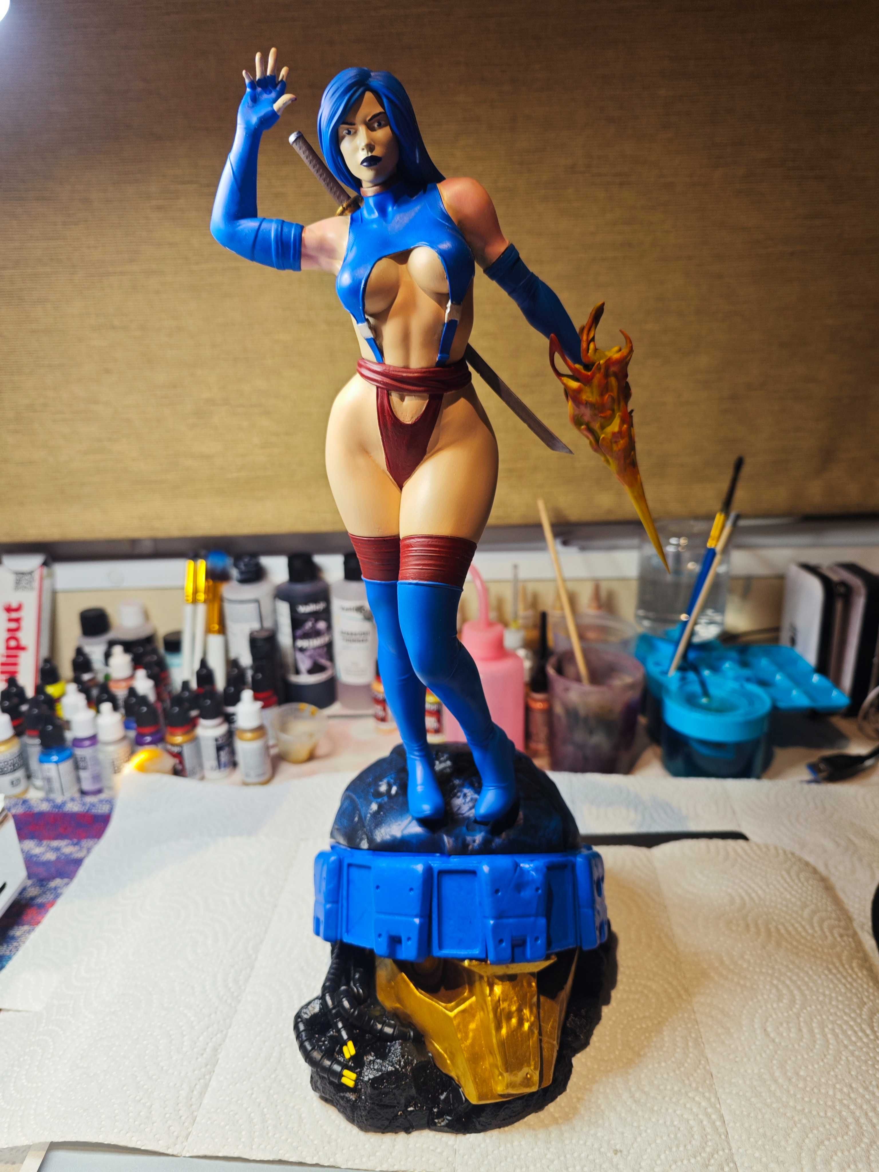 Psylocke figurinha 3D resina