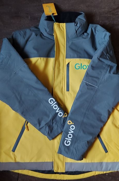 Kurtka kurier zimowa polarowa ciepła z kaputerm Glovo Uber Eats XXL