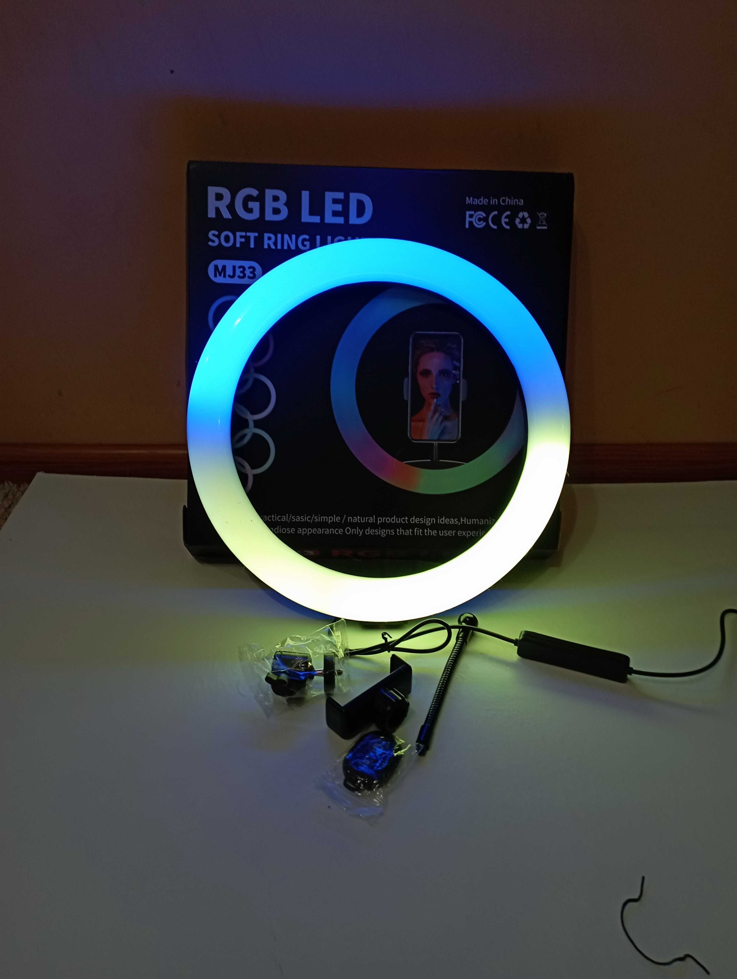 Кольцевой свет, кольцевая лампа с держателем для телефона, 26 см РГБ