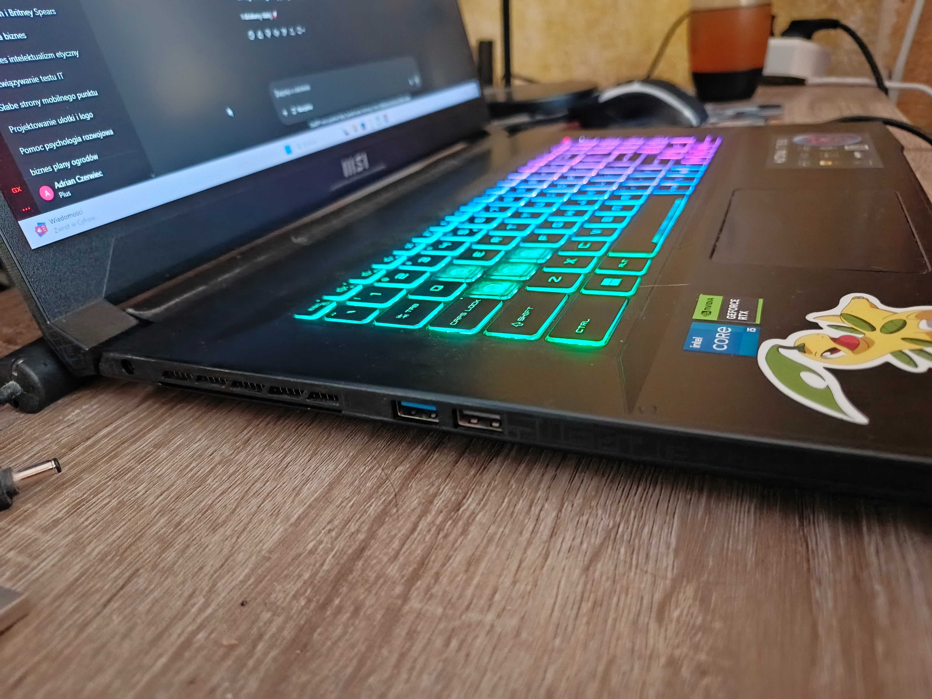 Sprzedam/Zamienie MSI Katana 17  RTX 4050 i5 13. gen 16 GB RAM 512 GB