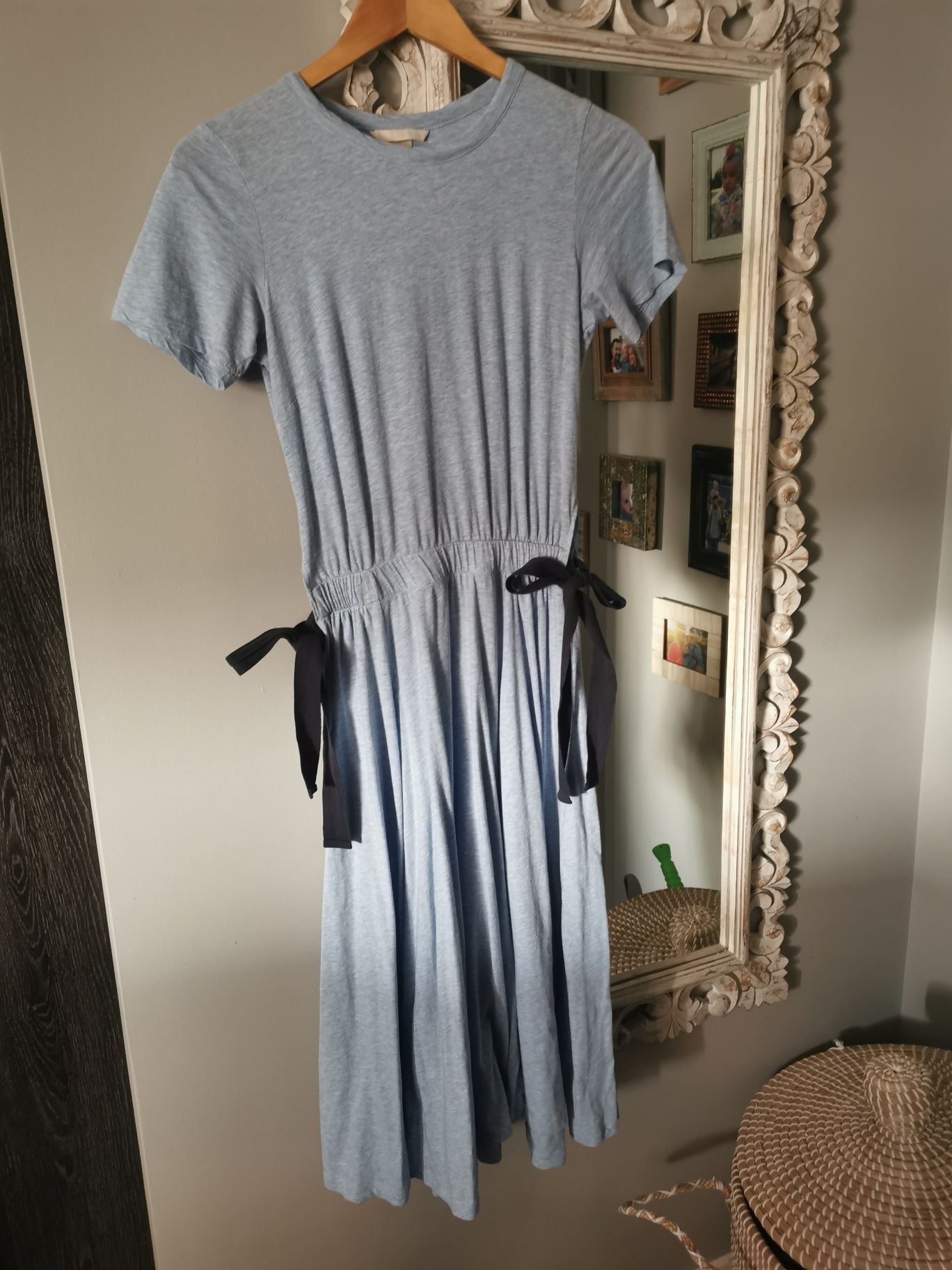 Sukienka letnia H&M r. S/36 niebieska bawełna
