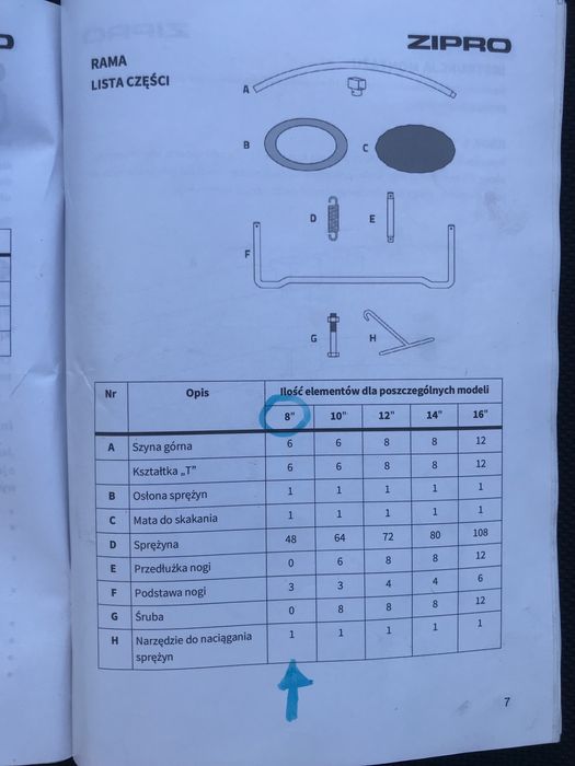 Trampolina ogrodowa ZIPRO Jump Pro z siatką zewnętrzną 8 ft 252cm