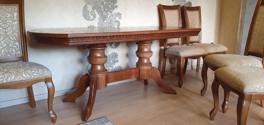 Стіл розкладний із Ясена Овальний + Стільці