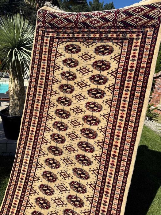 Chodnik Dywan kaszmirowy Pakistan Buchara ART DECO 385x96 galeria10tyś