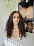 Peruka premium Iga fale natutlany brąz z refleksami 55 cm lace front