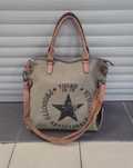Zielona khaki shopper