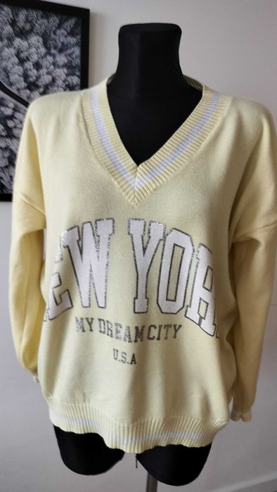 Włoski sweter damski 3XL viskoza  fajny kolor efektowny 46 swetry