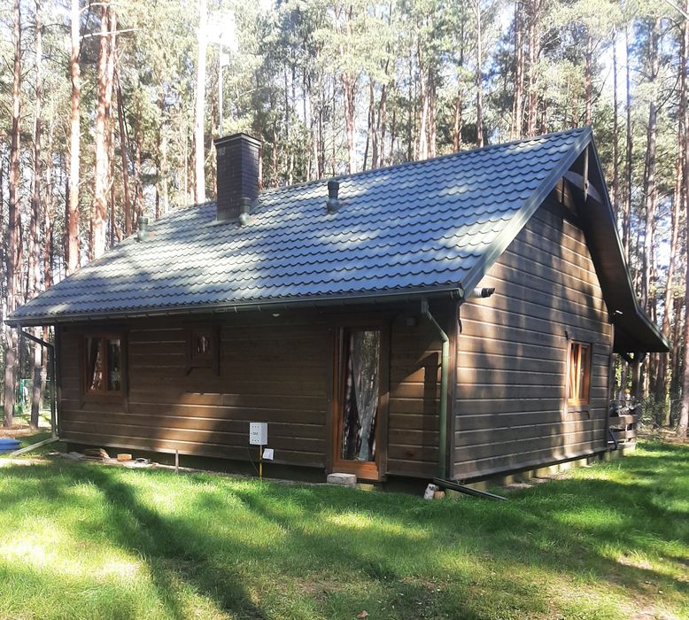 Całoroczny dom drewniany z widokiem na las
