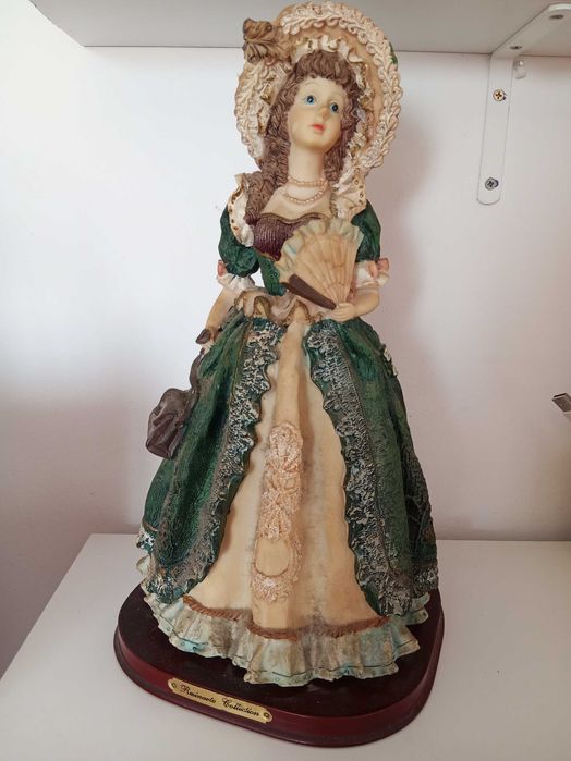 Figura resina Era Vitoriana Dama Antiga vintage 35cm, 1450g
