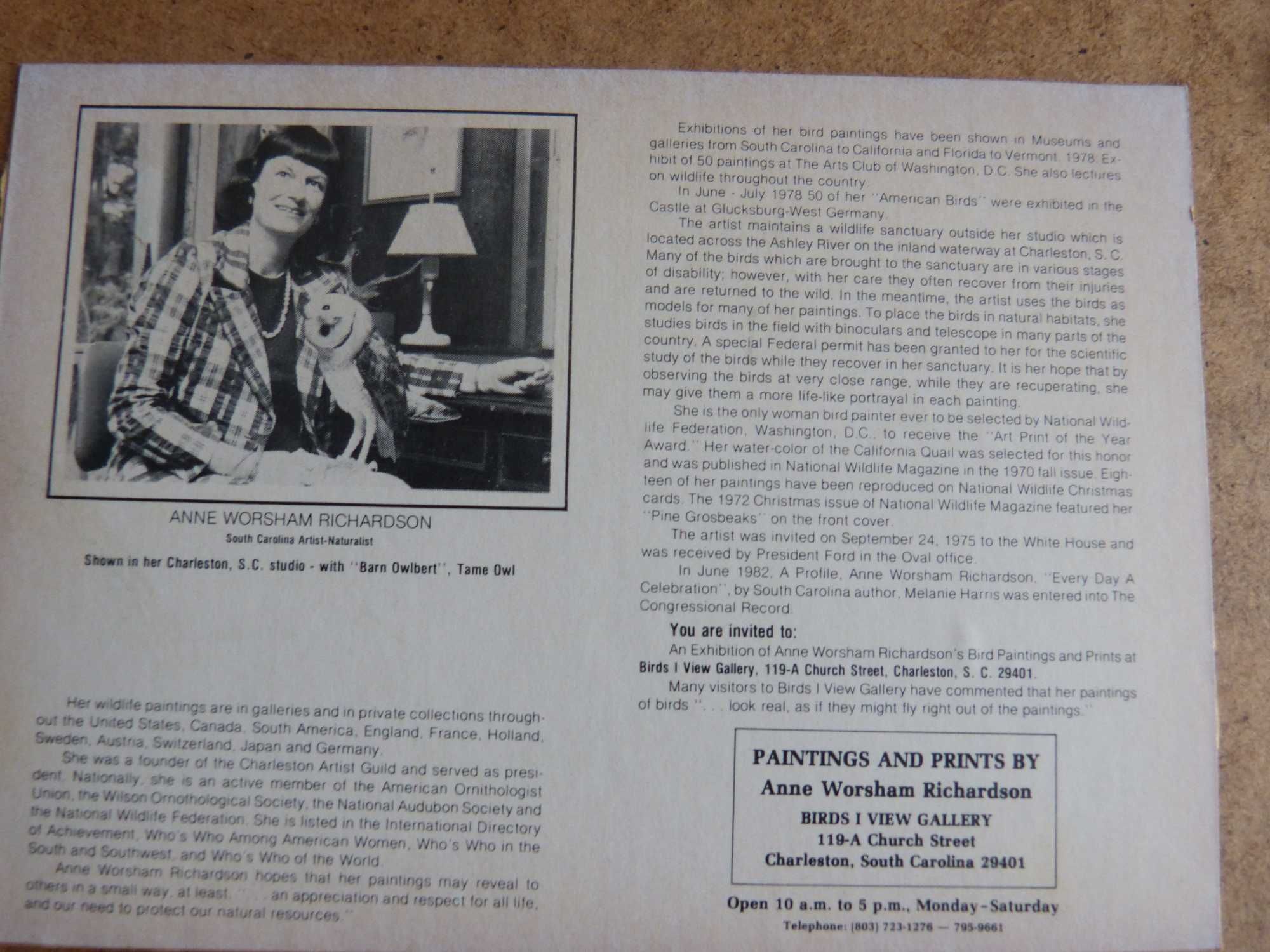 Wydruk ,grafika  z 1969 Anna Worsham Richardson