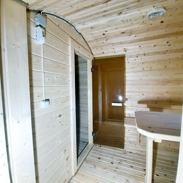 Квадро-Баня 500 х 220 см, 2 отделения, белая, козырёк над входом,.