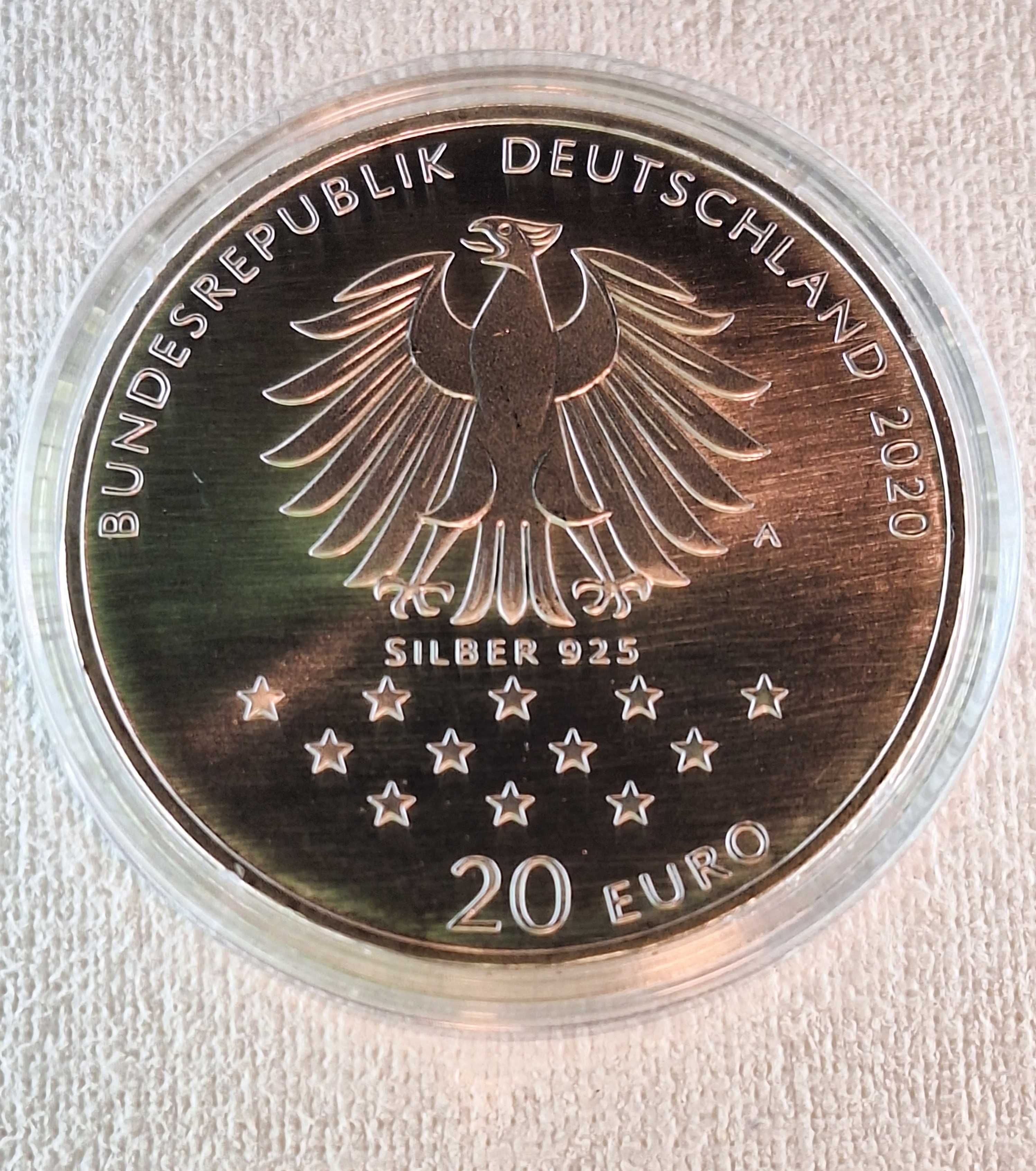 Срібна монета 20 євро, Німеччина. "300. День народження Мюнхаузена".