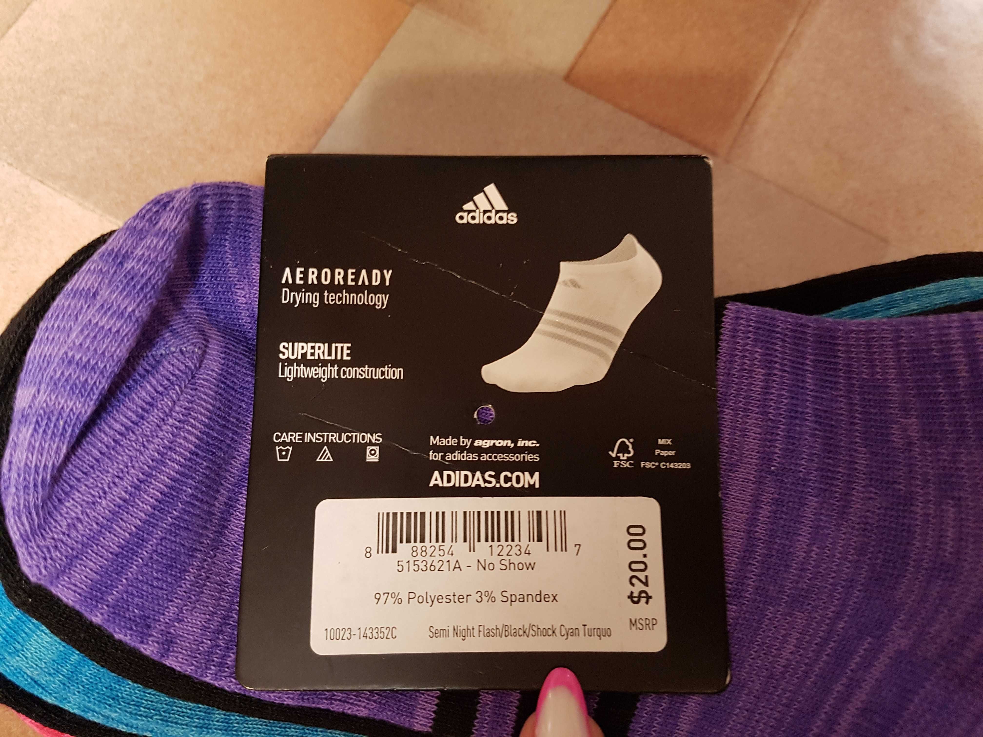 Adidas aeroready спортивные носки 100% оригинал из Сша 35-41 р-р 6 пар