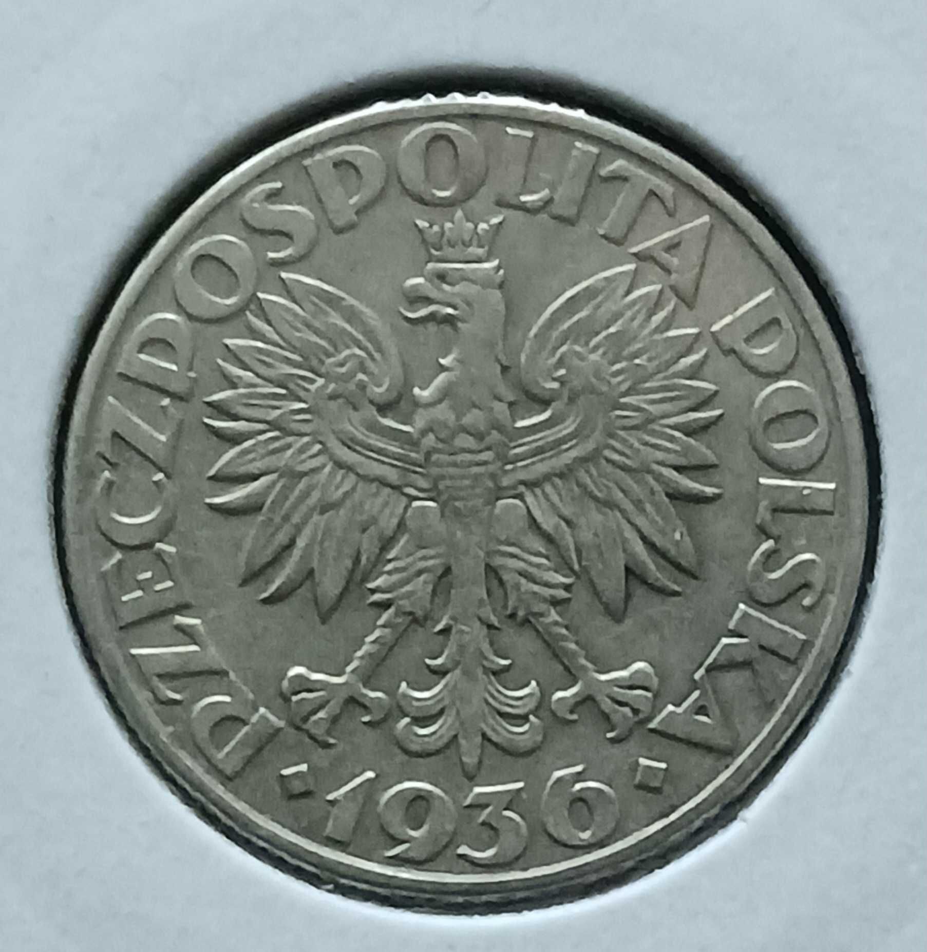 2 zł Żaglowiec - 1936 r. - nr. 5 - Super - srebro