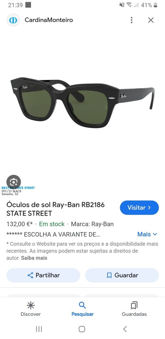 Óculos de sol Ray-Ban