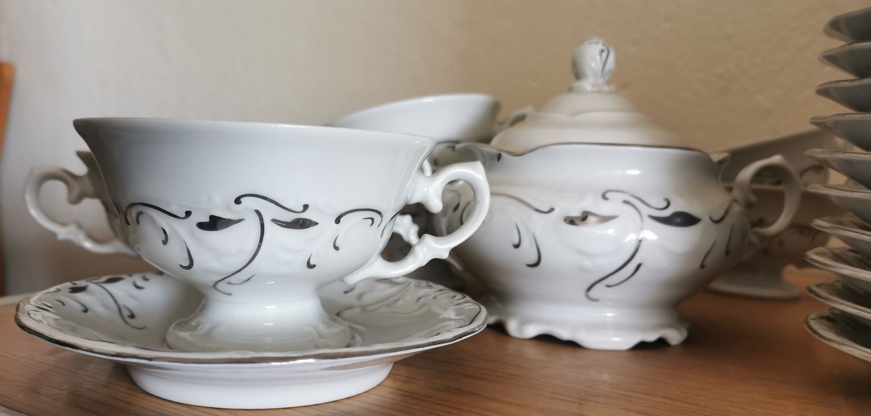 Serwis kawowy, porcelana Wałbrzych